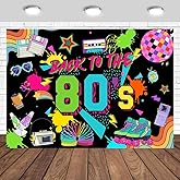 Tcoyodw Back to The 80's Party Backdrop 7x5ft Retro Graffiti Hip Hop 1980 Birthday Party Decorations Photography Background Banner Photo Studio Props