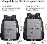 MATEIN 55L Extra Large Travel Laptop Backpack 18.4 inch Black Water Resistant view 4