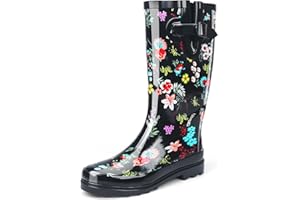 DaeRainy Women's Tall Waterproof Rain Boot,Anti-Slipping Knee-high Rubber Boots Outdoor Garden Boots