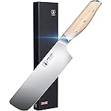 WALLOP Nakiri Knife - Vegetable Cleaver Kitchen Knives Asian Usuba Knife 7 inch - Japanese Chef Knife - German 1.4116 HC Stai