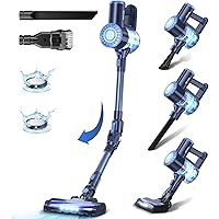 PRETTYCARE W400 Aspirateur sans fil 6 en 1 avec tube pliable à 180 °, aspirateur puissant autonome et batterie rechargeable, 