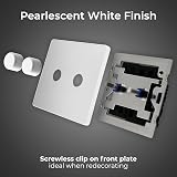 BG Electrical Intelligent Double Wall Dimmer Switch 2 Way Pearlescent White view 2