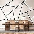 Striped Wall Decals Geometric Line Wall Decal Black Vinyl Walls Decals Modern Walls Stickers Removable Peel and Stick Wall Accent for Office Bedroom Living Room Art Murals Decor