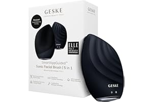 GESKE SmartAppGuided™ Sonic Facial Brush 5 in 1 | Vibrating Electric Facial Cleansing Brush | Soft Silicone Brush | Professio