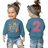 KEKEMI Birthday Sweatshirt for Toddler Girl I’M TWO CUTE Birthday Girl Outfit 2T B-Day Party Long Sleeve Shirt Cute Fall Tops