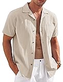 COOFANDY Beach Shirts for Men Button Up Short