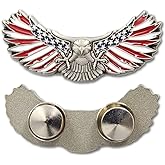 First Military Choice Silver Soaring Eagle American Flag Lapel Pin