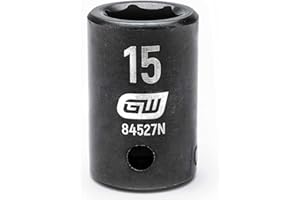 GEARWRENCH 1/2" Drive Standard Impact Metric Socket 15mm, 6 Point - 84527N, Black