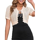 Women's Shrug Cardigan Short Sleeve Shrug for Women Knit Cardigans Sweater Cropped Sweaters Crochet Shrugs Cardigan