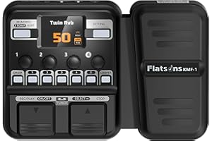 Flatsons KMF-1 Guitar Pedal, 77 Effects Guitar Multi Effects Pedal with 50 Preset, 42 Drum Rhythm, 18 Amp/Cab, Upgraded Color Screen, Aux In, Guitar Tuner Looper Expression Wah Volume Distortion Pedal