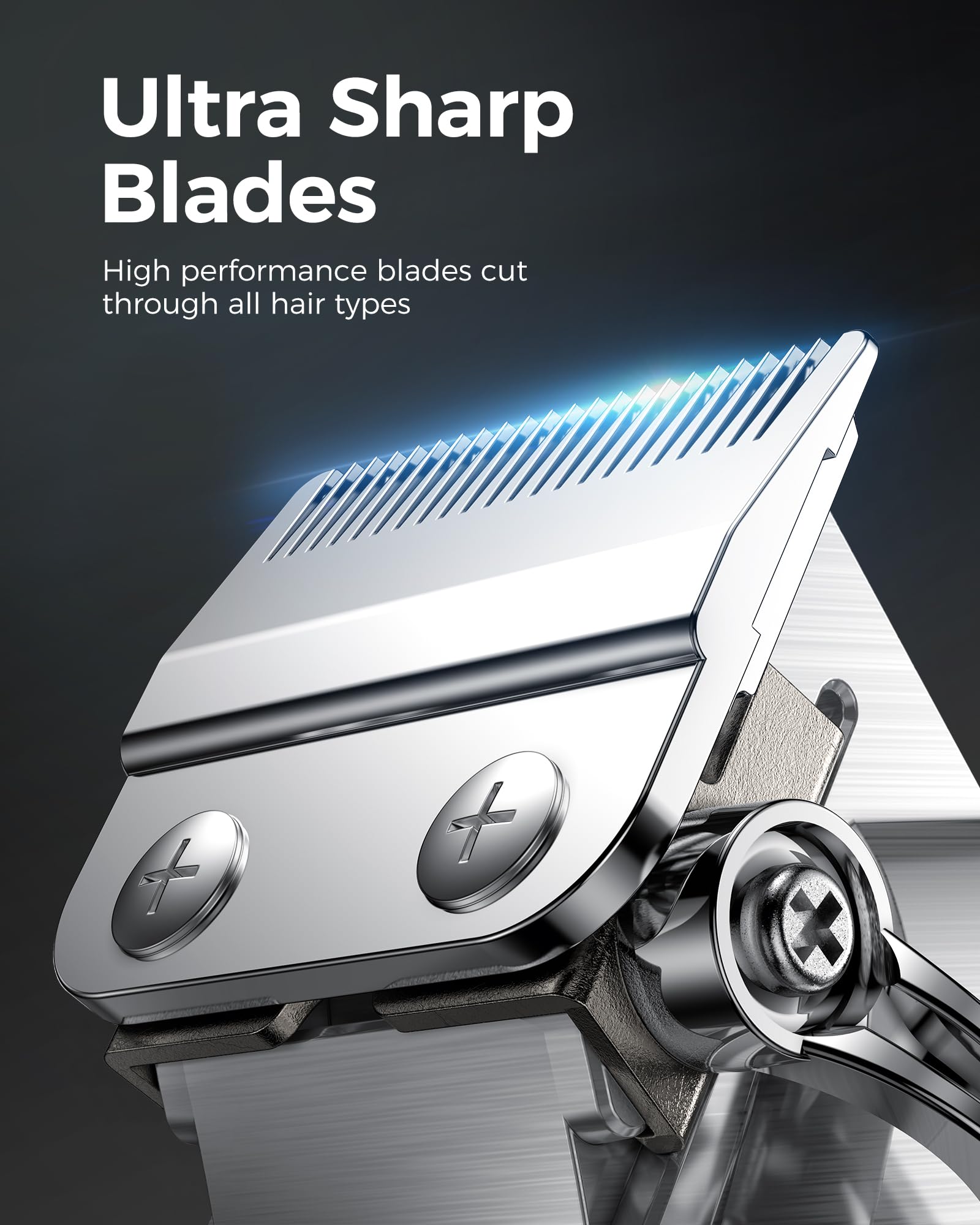 GLAKER Hair Trimmer for Men - Professional Clippers and Trimmers Set, Cordless Clippers for Hair Cutting, Rechargeable Barber Kit with T Blade Liner and Complete Guards Set for Men's Grooming