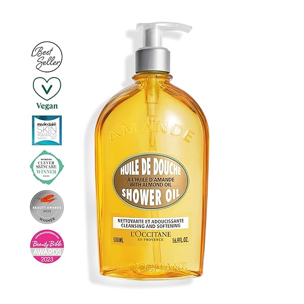 L’OCCITANE CLEANSING & SOFTENING ALMOND SHOWER OIL. 16.90 FL OZ