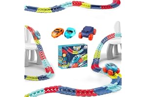 Glow LED Light Up Race Car Track Toys - Tracks Construction Race Track Toys Car Set for 5 Year Old Boys,Girls - Electric Race