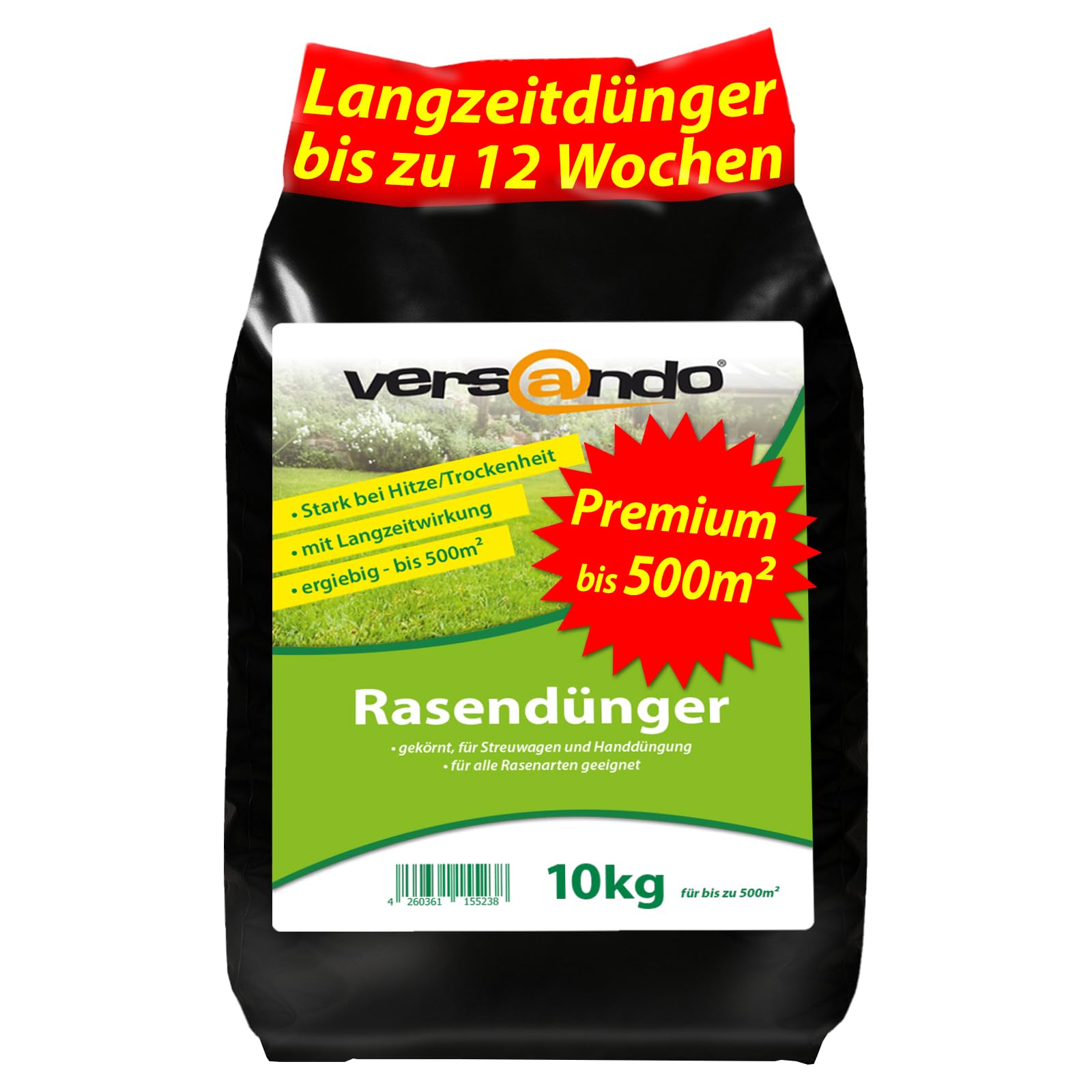 versando 10kg Rasendünger Sommer Langzeit bis 500m² ideal bei Hitze
