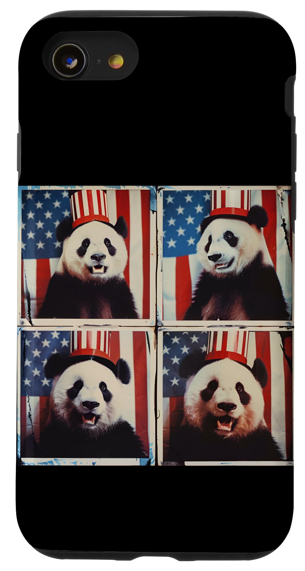 iPhone SE (2020) / 7 / 8 Panda Face Patriotic Animal American Flag Panda 4th Of July Case