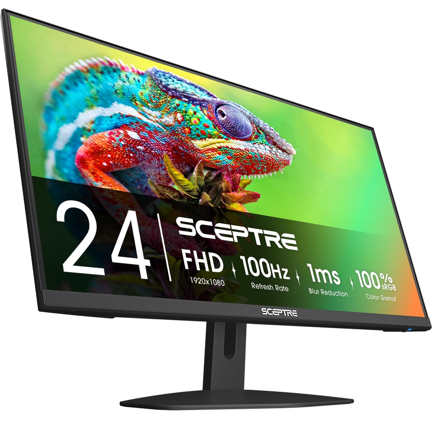 Sceptre New 24-inch Gaming Monitor 100Hz 1ms DisplayPort HDMI x2 100% sRGB AMD FreeSync Build-in Speakers, Eye Care Frameless Machine Black 2024 (E248W-FW100T)