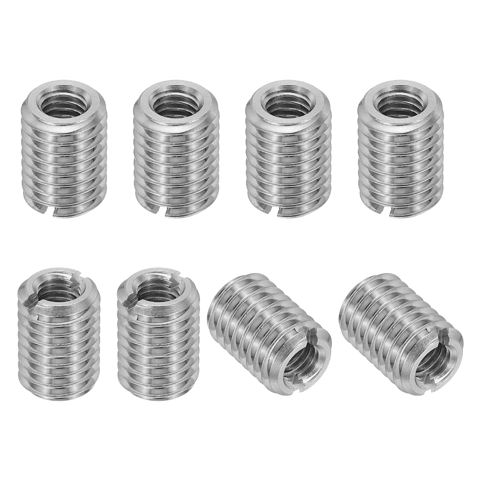 PATIKIL 316 Stainless Steel Thread Adapters Sleeve Reducing Nut, 8 Pcs M10 x 1.5 Male to M6 x 1 Female Repairing Insert Nut Screw Reducer Conversion Fastener 14mm
