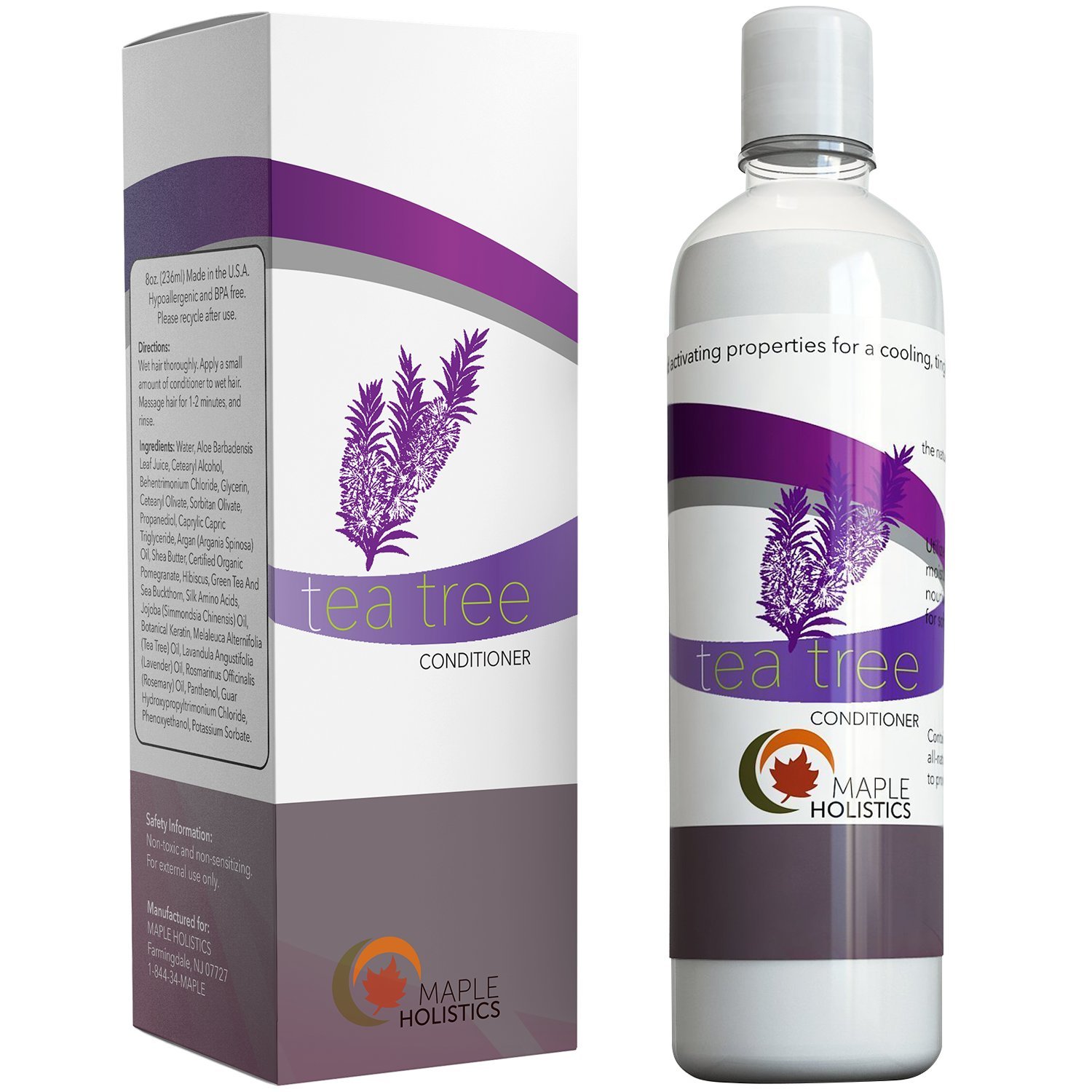 Tea Tree Oil Conditioner + Color Safe Dandruff & Dry + Damaged Hair Treatment and Dry Scalp Relief Moisturizer to Naturally Refresh Hair with Pure Tea Tree Essential Oil and Jojoba for Silky Soft Hair