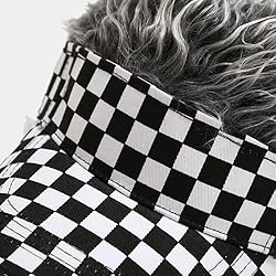 Unisex Checkered Print Sun Visors Hat with Grey