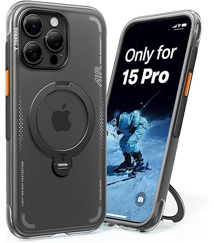 Amazon.com: TORRAS 360 Spin Stand for iPhone 15 Pro Case, Fit for
