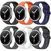 MoKo 6 Pack Sport Bands Compatible for Samsung Galaxy Watch 8 Band 40mm 44mm/Galaxy Watch 8 Classic 46mm, No Gap Soft Silicone Strap for Men Women