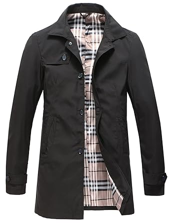 Pinkpum Herren Mantel Trenchcoat Jacke Übergangsjacke Sweatjacke Überzieher Lange Jacken