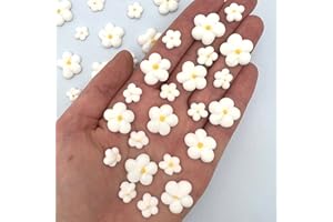 Royal Icing Blossoms | Mini Edible Flowers | Edible Roses | White Wedding Flowers | Cake Sprinkles | Bulk Sprinkle Mix | by Simply Sucré (54 Flowers, White Blossoms)