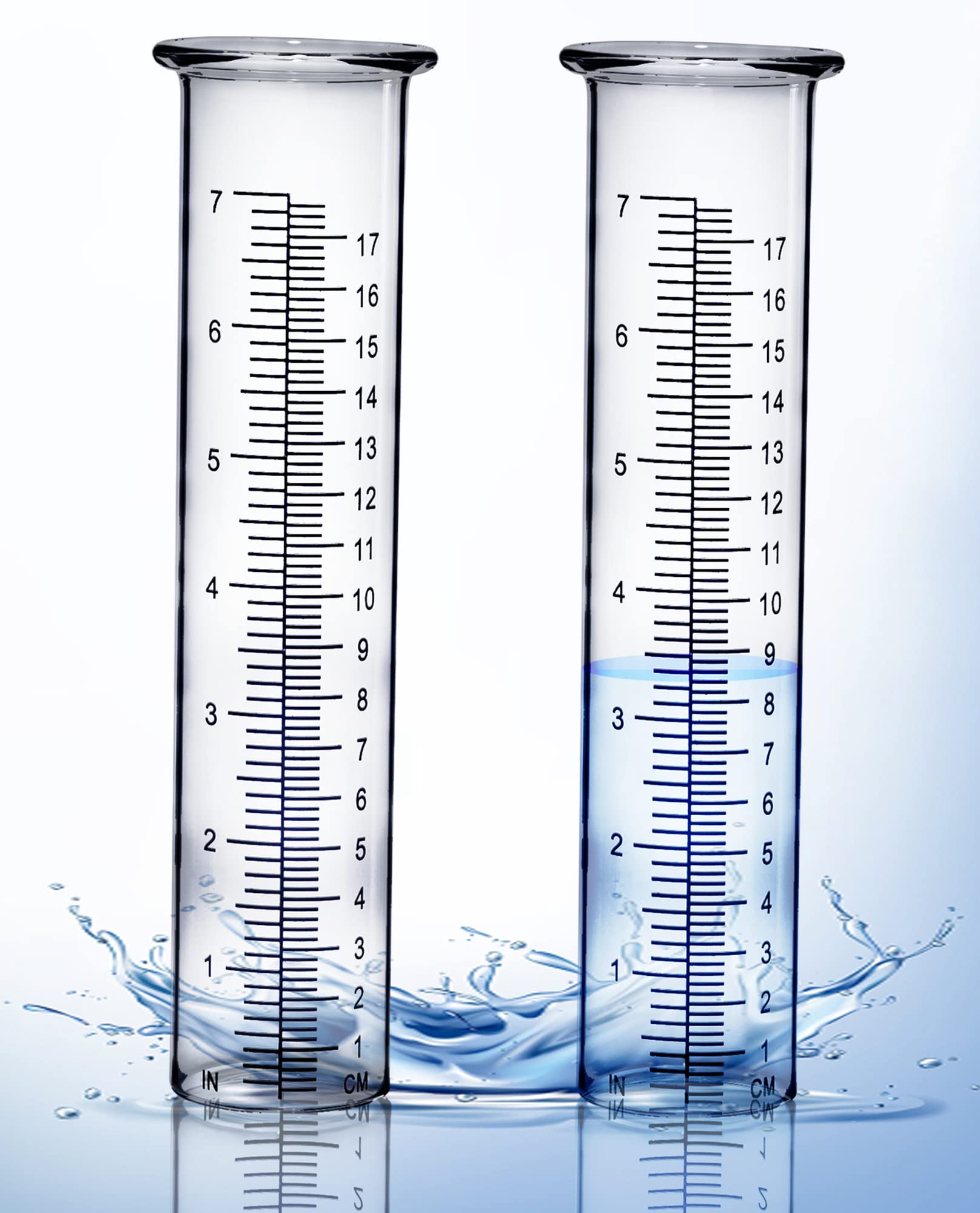Photo 1 of BIUWING Plastic rain Gauge Replacement Tube, 7'' Capacity rain gauges Tubes for Yard Garden Outdoor Home, Best Rated, No Frost Freeze Crack, Not Fragile (2 pcs)