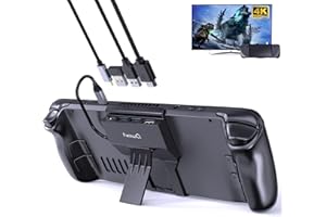 NEWQ Portable Steam Deck/Steam Deck OLED Dock, 4-in-1 Docking Station with HDMI 2.0 4K@60Hz, 2 USB-A 2.0 for Keyboard, Mouse and Handle, PD in 100W Max, Steam Deck Stand Base, Steam Deck Accessories