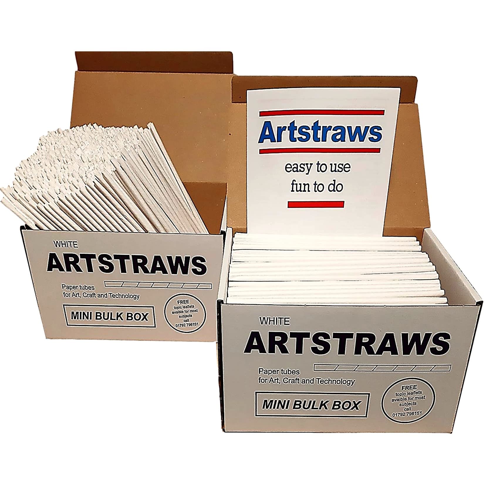 Artstraws White Paper Straws Mini School Bulk Box Maxi Pack for Craft Crafting Modelling Maths Art Straw Packs Thin