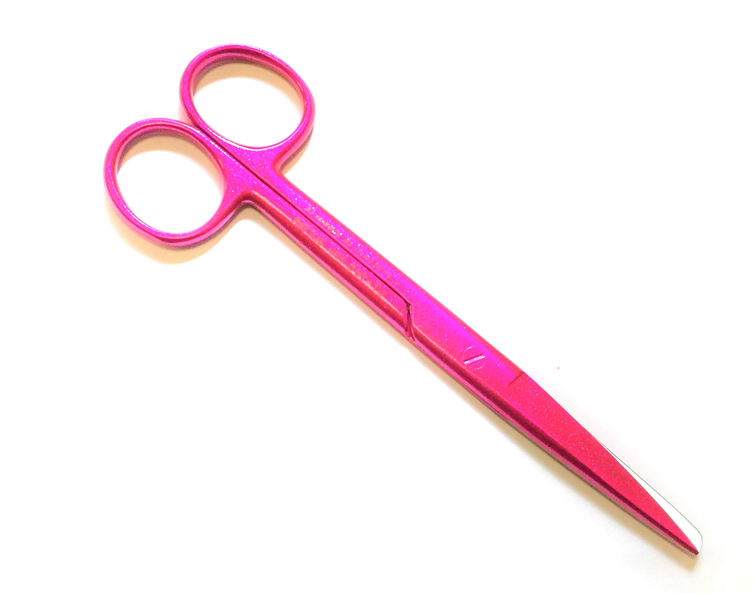 Nursing Scissors, Dressing Scissors 14.5cm, Pet Grooming, First Aid, Home Use … (14sm STR Sharp/Blunt, Pink Glitter)