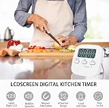 Jsdoin Digital Kitchen Timer 1 Pack Magnetic Countdown Stopwatch White view 4