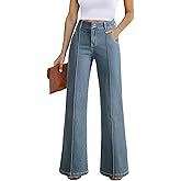 Sidefeel Womens Wide Leg Jeans Casual Baggy High Waisted Stretch Denim Pants
