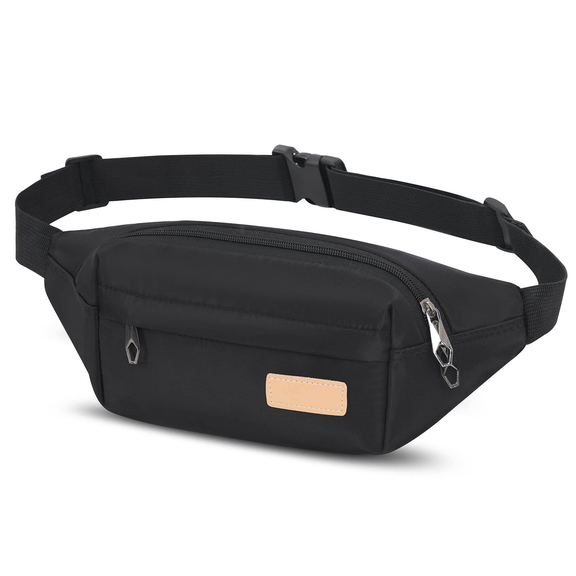 Lightweight Bumbags Waist Fanny Pack Water Resistant Bumbag with Multiple Pockets Suitable for Women Men Travel Daily Use Outdoor Sports (Black)