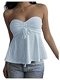 Milumia Women's Eyelet Embroidery Tie Front Ruched