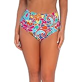 Sunsets Women's Festive Floral Hannah High Waist Swim Bottom, 33BFF, Festive Floral, L