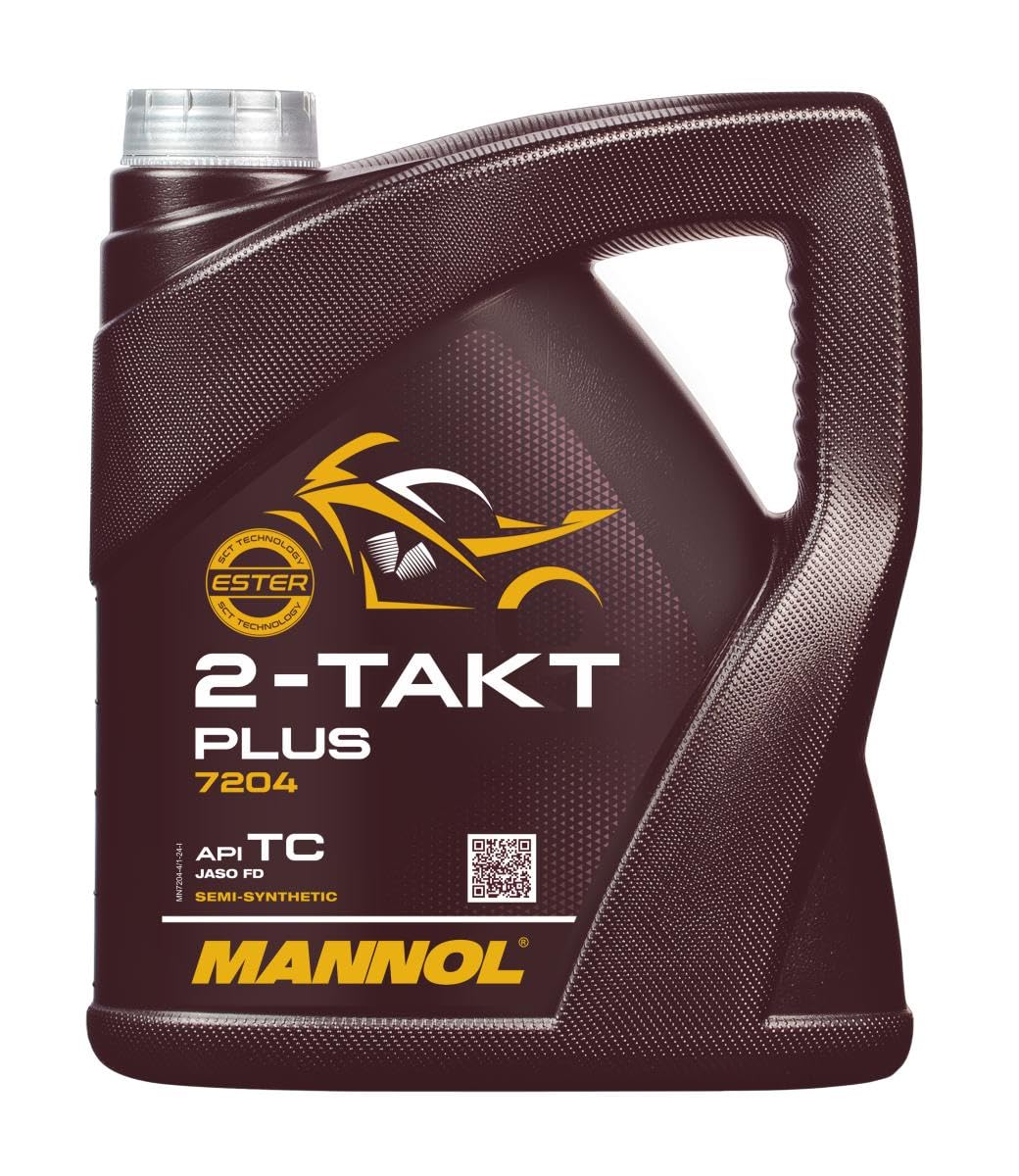 Mannol 4 Litres 2-Takt Plus Engine Oil 7204 API TC Universal Synthetic Based For Two-Stroke Engines