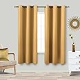 KOUFALL Gold Short Curtains 45 Inch Length for Bathroom Kitchen Small Window 2 Panels Grommet Darken Room Curtains for Bedroom,Bronze,34x45 in Long