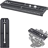 INNOREL Universal Replacement Quick Release Plate 160mm Long 50mm Width QV160 Mount with 1/4" and 3/8" Screws for Manfrotto 501PL Series Video Fluid Head, f60,DSLR Cameras,Camcorders