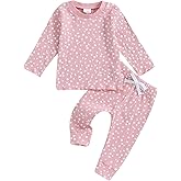 Baby Girl Fall Clothes Set Floral Print Long Sleeve Tops Pants Cute Infant Toddler Outfits 6 12 18 24 Months 2T
