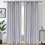WUBODTI Silver Curtains Room Darkening Faux Silk