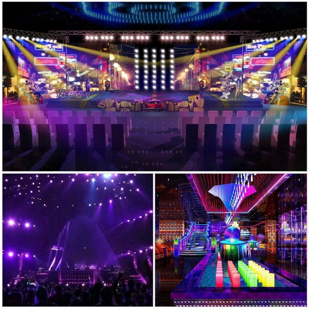 U`King Stage Lighting 50W LED Moving Head Light with Remote 8 Gobo 8 Pattern Spotlight by DMX 512 Controlled 9/11 Channel for DJ Disco Party Strobe Lights Shows