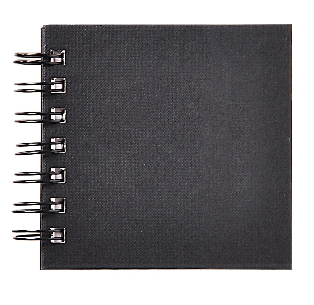 Clairefontaine - Ref 34237C - Goldline Wirebound Pad (64 White Sheets) - 10 x 10cm Size, 140gsm Paper, Square Layout - Black Cover - Suitable for Dry Techniques