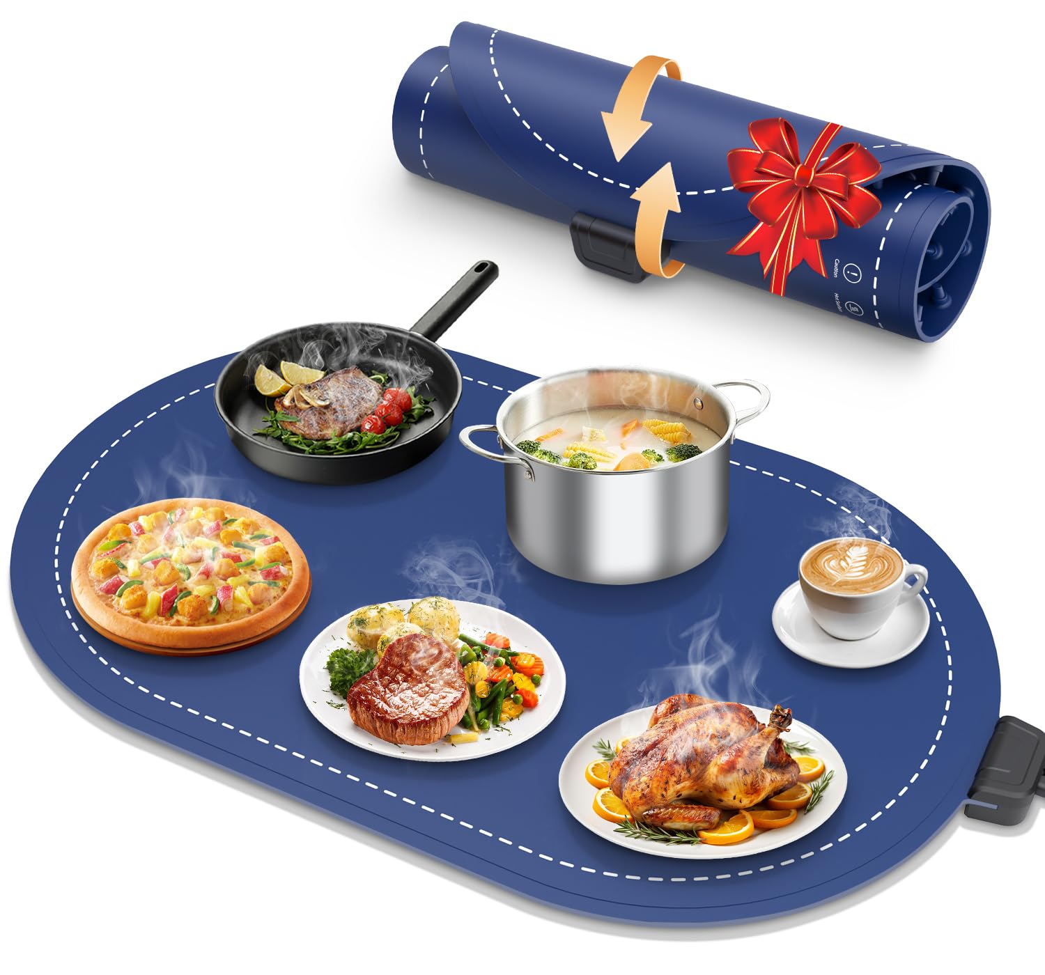 Photo 1 of *Missing items/power cord* seenlast Warming Mat for Food with Adjustable Temperature Timer,10S Fast Heating Silicone Food Warmers for Parties Buffet and Home Daily,Food Warming Mat with Insulating Pad Raised Feet Protects Table