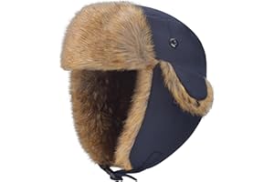 HYHFM Kids Winter Trapper Hat Outdoor Windproof Warm Hat Boys Girls Fleece Lined Ski Cap with Earflap 3T-8T