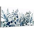 KZKU Wall Art Watercolors Floral Abstract Art Print for Living Room Bedroom Dining Room Nursery Office Kitchen Bathroom Little Fresh Greenery Canvas Wall Art Size：24x48inch