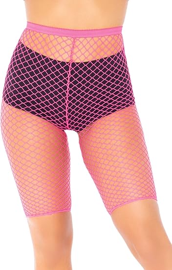 biker shorts with fishnet