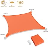 Mokani Sun Shade Sail 2x3m Rectangle Orange with Ropes UV 95% Waterproof view 6