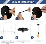 Caldarax 2 Pack E27 Pendant Light Fitting with 100cm Adjustable Cable Black view 7