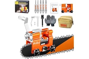 SULIAO Chain Saw Sharpening Jig, Chain Saw Sharpener Tool with 5Pcs Tungsten Carbide Chainsaw Sharpener Bits, Portable Manual Chainsaw Chain Sharpening Jig Kit for 4"-22" Chain Saws, Keep Chain Saw Sharp